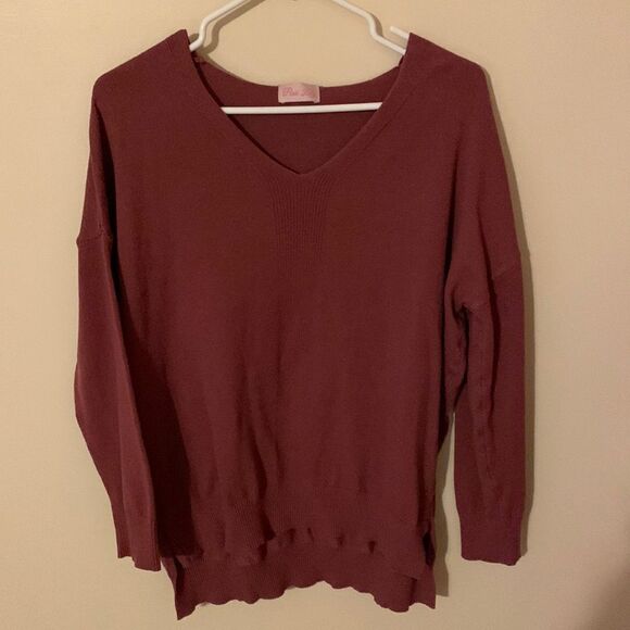 Pink Lily maroon sweater - Picture 1 of 7